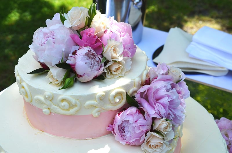 Floral Cascade with Gold Leaf